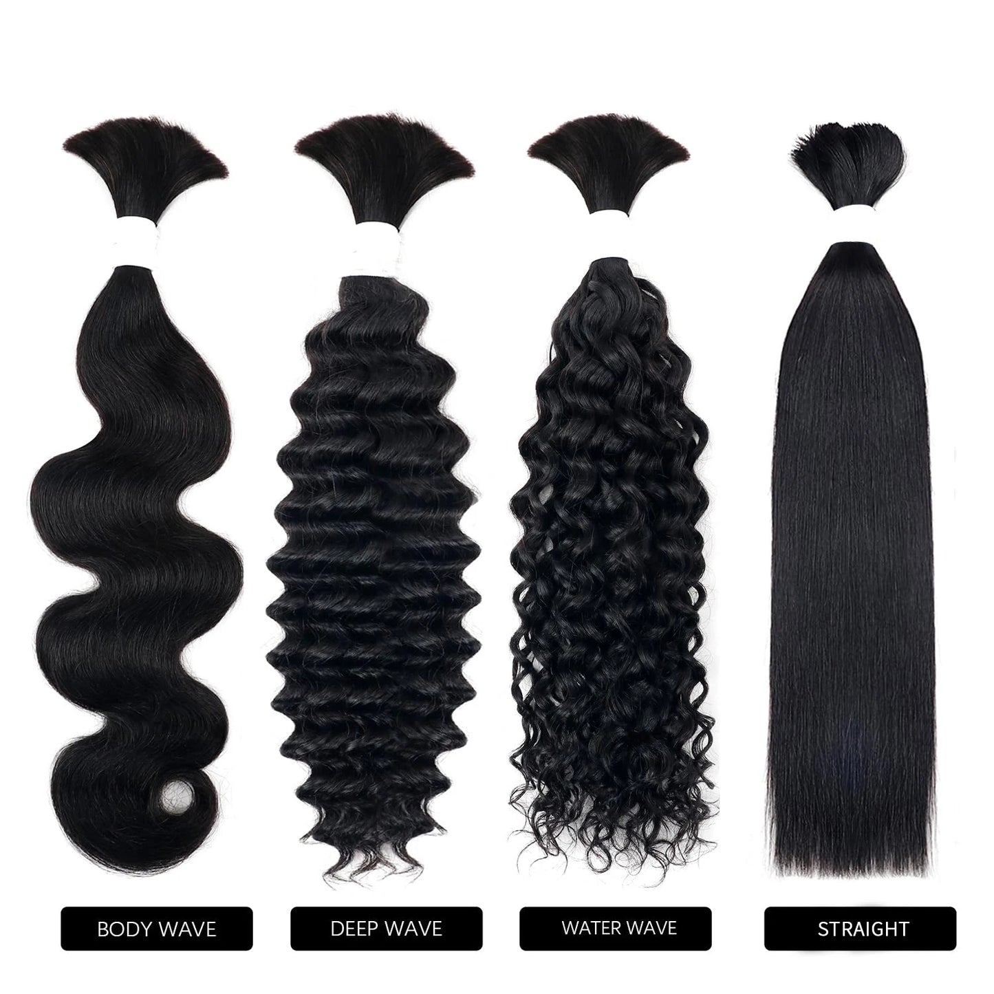 Braiding Hair Human Bulk Hair Deep Wave Bulk Human Braiding Hair for Braids Hair No Weft Deep Wave Human Hair Extension 50-80cm