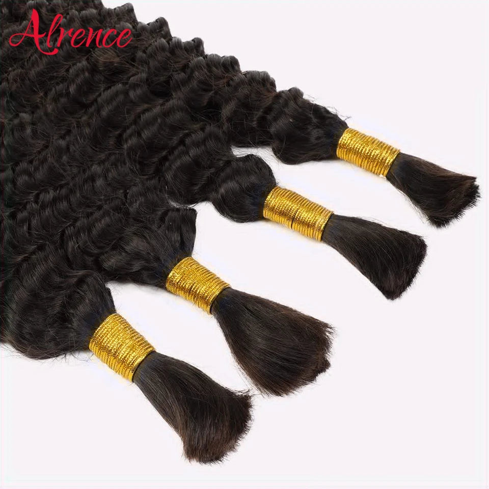 Braiding Hair Human Bulk Hair Deep Wave Bulk Human Braiding Hair for Braids Hair No Weft Deep Wave Human Hair Extension 50-80cm