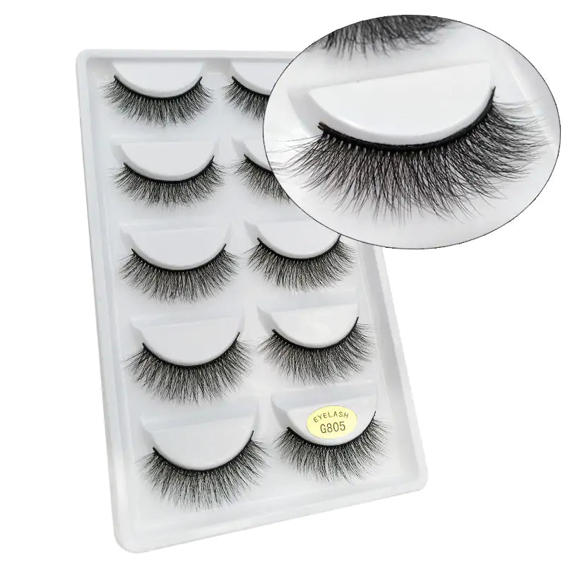 Luxurious 3D mink eyelashes from Skin Deep Beauty&More, a set of five pairs for a beautiful, sultry eye look.